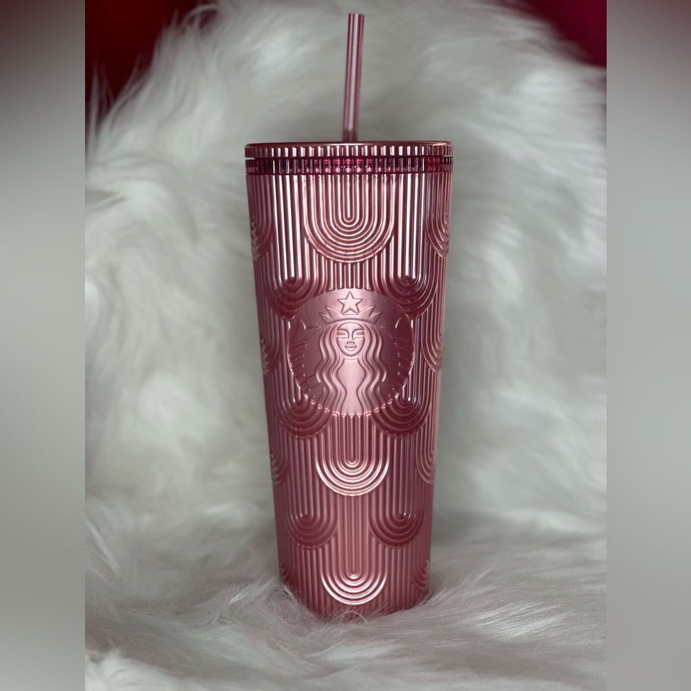 NEW STARBUCKS 2023 Fall Shimmer Pink Mermaid Cold Cup Tumbler 24oz